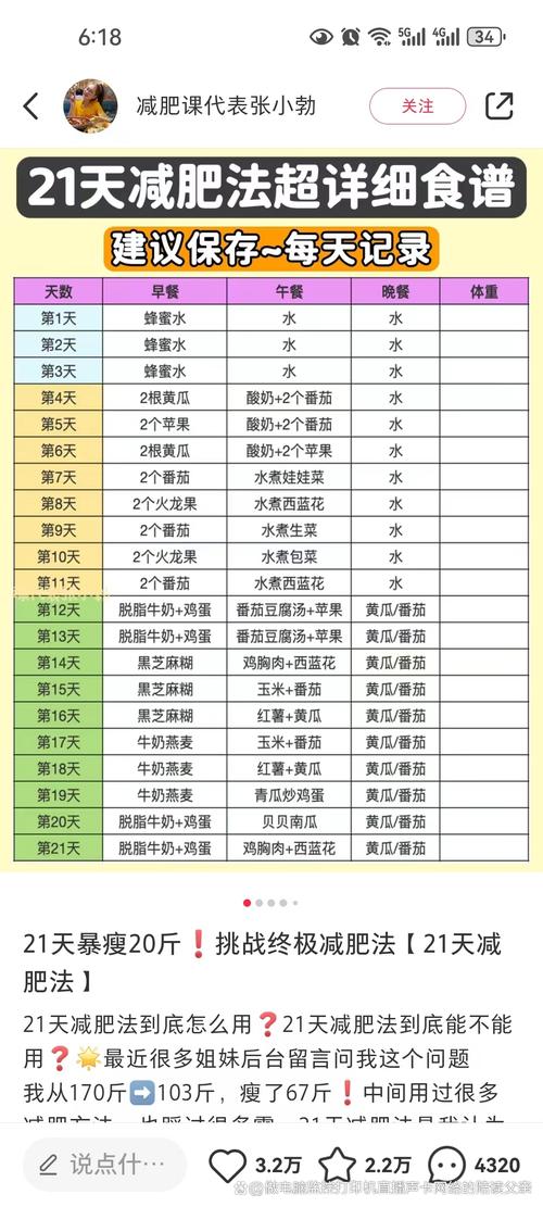 减脂营第2级饮食计划