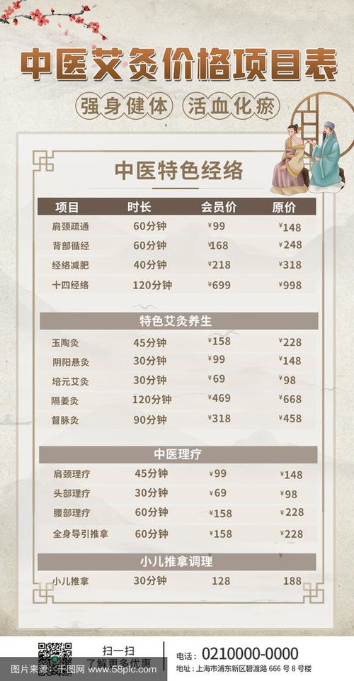 中医养生馆项目价格表