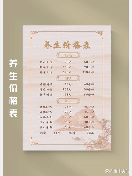 中医养生馆项目价格表