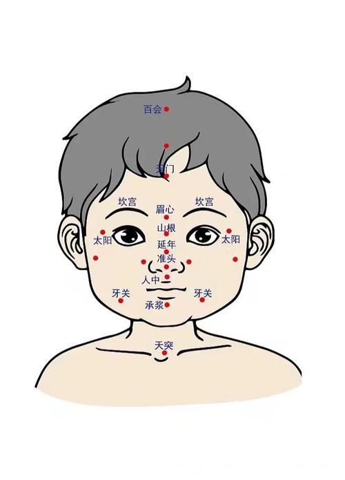 小儿推拿面部穴位图片