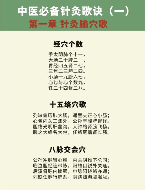 中医针灸穴位速记歌诀