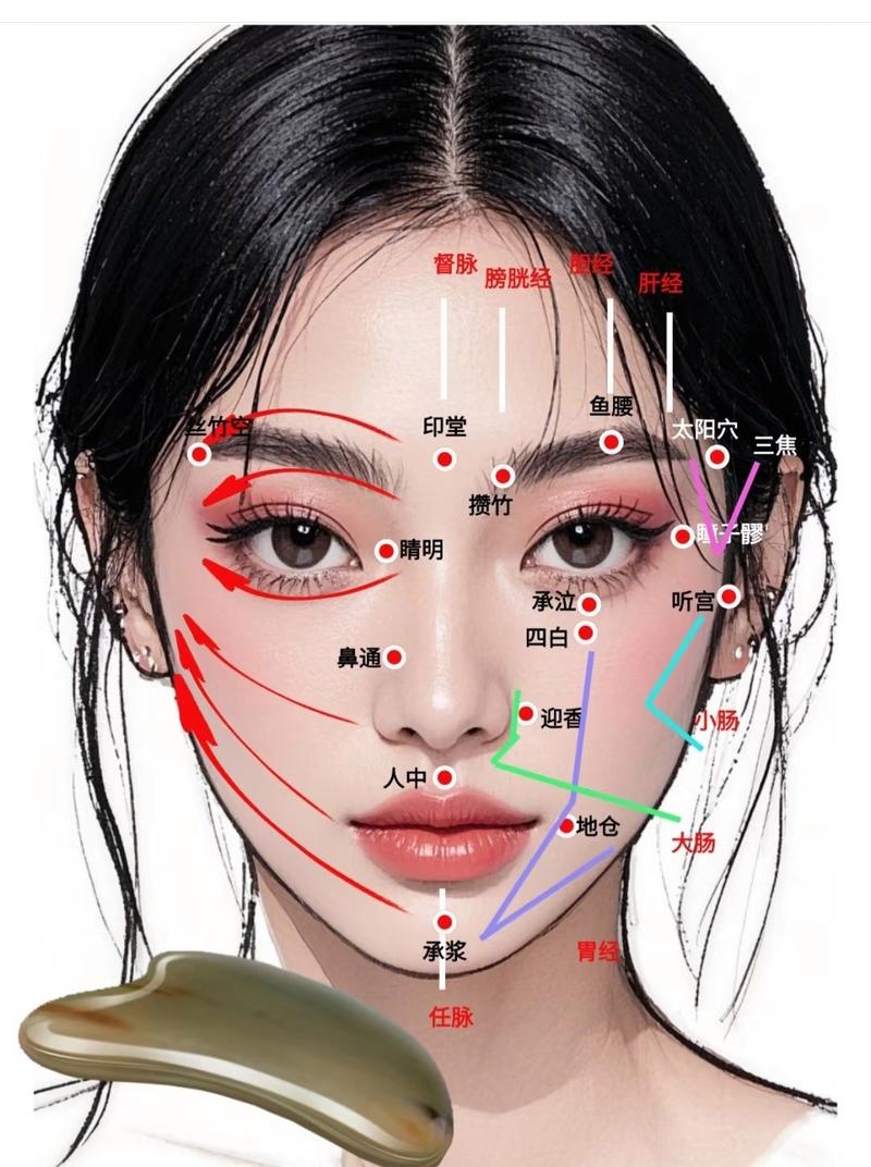 面部经络图主要穴位