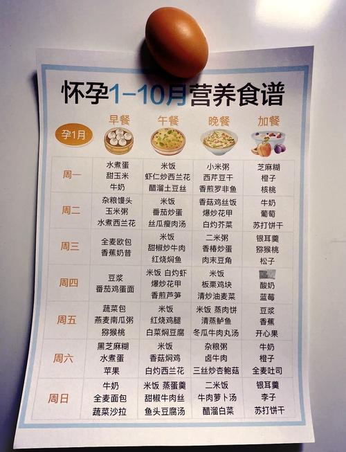 孕期前三个月饮食安排